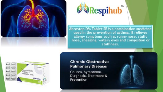 Abrostep DM Tablet with Acebrophylline (200mg) + Desloratadine (5mg) + Montelukast (10mg) at the best price in Pulmonary Pharma Franchise for Pulmonology Management.